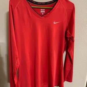 XL Nike Pro ORANGE Long Sleeve Shirt